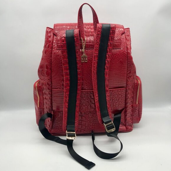 Exculuxe Red Croc Embossed Vegan Leather Windsor Backpack main image 6